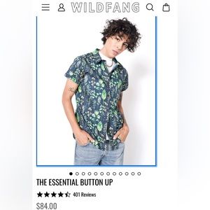Wildfang - the essential button up foliage xs